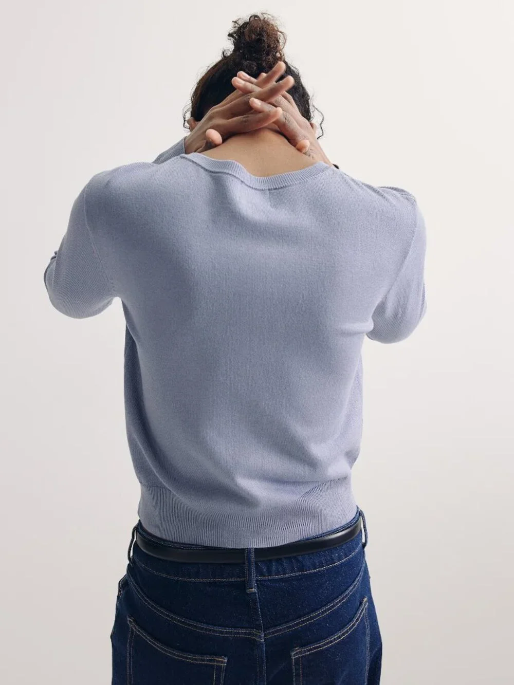 H&M Fine Knit Cardigan Light Dusty Blue Soft Viscose Blend Size S - Picture 15 of 16